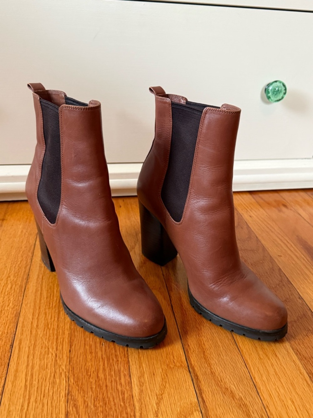 Womens Coach Brown Leather Ankle Boots